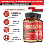 2 Packs 60 Counts 4 Months - D-Mannose Capsules - Natural Urinary Tract Health & Immune Support - 7in1 with Cranberry, Dandelion, Hibiscus & More
