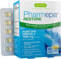 Igennus Pharmepa Restore, Pure EPA 1000mg, Omega 3 rTG Fish Oil, IFOS Certified, High Absorption, 90% Concentration Triple Strength, Wild & Sustainable, Lemon Flavor, 1-Month Supply, 60 Softgels
