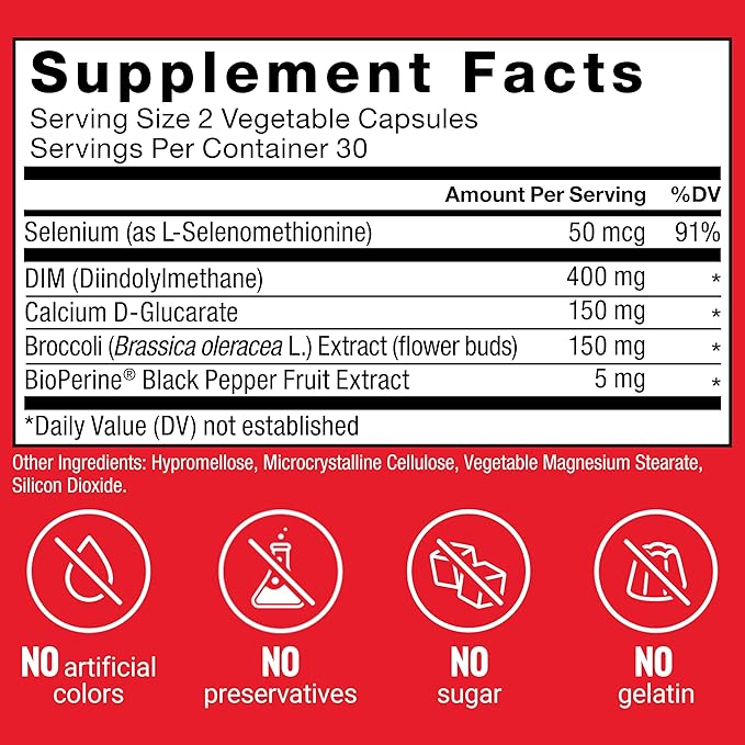 Force Factor DIM Max, DIM Supplement 400mg, Estrogen Balance for Women & Men, Extra Strength for Hormonal Acne, Metabolism, Menopause, PCOS, Diindolylmethane, Superior Absorption, 60 Capsules