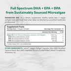 Naturalis Vegan Omega 3 DHA, EPA & DPA from Algae | Vegan Society Certified, Sustainably Sourced, True Full Spectrum | 60 Veggie Softgels (Carrageenan Free)