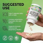 Clean Nutraceuticals Artemisinin Quercetin Zinc Mullein Quinine Supplement with Sea Moss Bromelain Ashwagandha Root Nettle Leaf Bladderwrack Burdock Root Monolaurin Colostrum Rutin