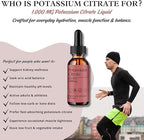 DLS Potassium Citrate Liquid & Potassium Supplement Drops 1000mg – High Absorption Electrolyte & Kidney Support – Uric Acid Balance, Muscle & Nerve Function – Non-GMO, Vegan, Sugar Free 60ml 2 fl oz