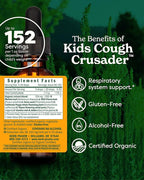 Herb Pharm Kids Cough Crusader – Certified Organic Alcohol-Free Herbal Liquid Formula for Kids, Immune & Throat Comfort Support, 1 fl oz