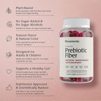Prebiotic Fiber Gummies for Adults & Kids with No Added Sugar- 5g (60 Count) High Fiber Supplement Gummies - Vegan - Keto Friendly - Digestive Health Supplements