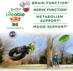 Lifeable Vitamin B6 Gummies for Kids | Great Tasting B6 Vitamins 50mg | Vegan Non-GMO Gluten Free | for Nerve Function Support | 60 Gummies (Pack of 2)