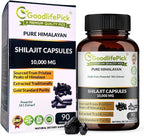 Pure Himalayan Shilajit Capsules.Maximum Strength Natural Shilajit Rich in Trace Mineral & Fulvic Acid.High Altitude Sourcing. Vegan NonGMO 90ct. Extracted Traditionally No Stearate No Rice Flour