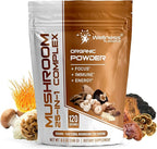 WELLNESS LABSRX Mushroom Powder, 25 in 1 Mushrooms Supplement - 2000mg, 25 Superfood Mishroom Lions Mane Powder with Chaga, Shiitake, Cordyceps, Reishi - Lion's Mane Mushroom - 120 Servings