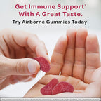 Airborne 750mg Vitamin C Gummies For Adults, Immune Support Supplement with Powerful Antioxidants Vitamins A C & E - 63 Gummies, Blueberry Pomegranate Flavor