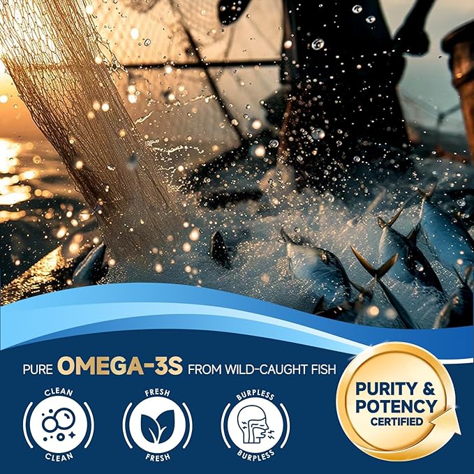 ZEBORA Triple Strength Mini Omega-3 Fish Oil 1400mg – rTG Omega 3 Ultra High-Potency – Supports Heart, Brain, Eye, Skin & Immune Health – Fatty Acids EPA, DHA & DPA, 120 Softgels