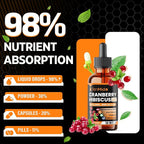 Cranberry Extract Liquid for Women - 18in1 with D-Mannose & Probiotics, Hibiscus, Chasteberry, Ashwagandha, Marigold, Red Clover, Dong Quai and More - 1 Fl Oz