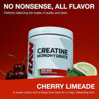 RAW Nutrition Creatine Monohydrate Powder, Cherry Limeade (30 Servings) - Micronized Creatine Monohydrate Supplement for Workout Performance, Build Muscle & Strength - Creatine Powder for Men & Women