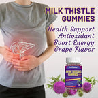 Milk Thistle Gummies, Milk Thistle Extract 1000mg, Liver Detox, Antioxidant Support, Non-GMOs, Non-Gluten, Vegan, Milk Thistle Supplement, 60 Count(Pack of 2)