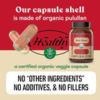 Organic Red Maca Root Capsules 800mg - Gelatinized Red Maca Powder Supplement, Plant Based Vegetarian Pills, Non GMO Clean Formula, 100 Count Glass Bottle, Made in USA Certified Organic Supplement
