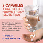 Clinical Effects UT Support - Natural Cleanse and Urinary Tract Health Support - D-Mannose, Dandelion, Hibiscus and Cranberry Pills for Women - 60 D Mannose Capsules - Made in The USA
