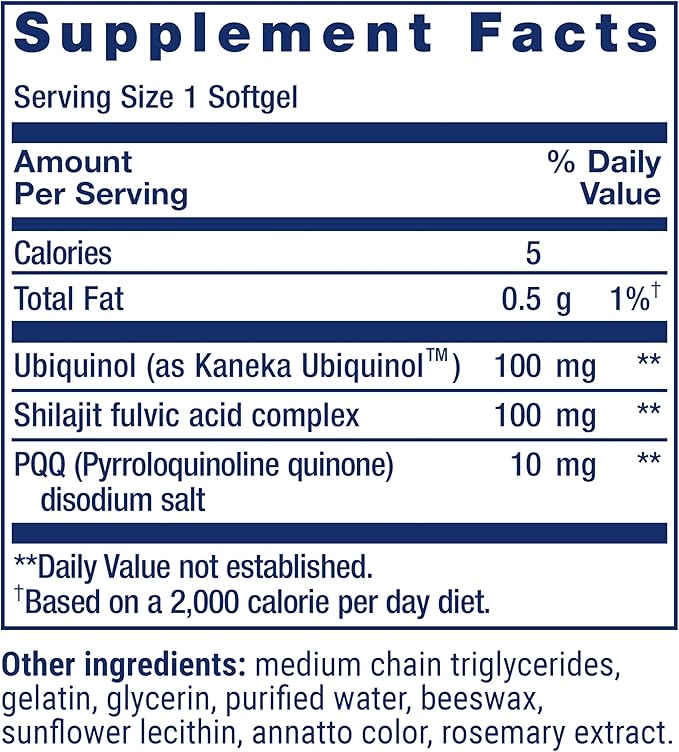 Life Extension Super Ubiquinol CoQ10 with PQQ, coenzyme Q10, pyrroloquinoline Quinone, Heart Health Supplement, Maximum Absorption, 100 mg, Non-GMO, Gluten-Free, 30 softgels