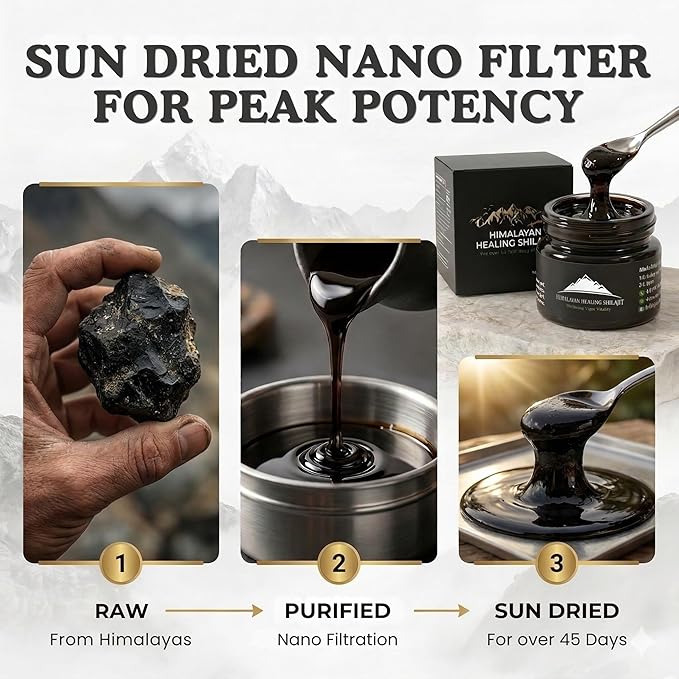 Gold Grade Himalayan Shilajit Resin For Men & Women | 500MG Max Potency | Lab Tested 100% Organic Shilajit With 85+ Trace Minerals & Fulvic Acid For Focus, Energy And Immunity 30 Gram