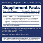 BodyHealth PerfectAmino (300 Tablets) Essential Amino Acid Supplement with BCAA and EAA, Muscle Recovery, Boost Energy & Stamina, 99% Utilization, Vegan Branched Chain Protein Pre/Post Workout