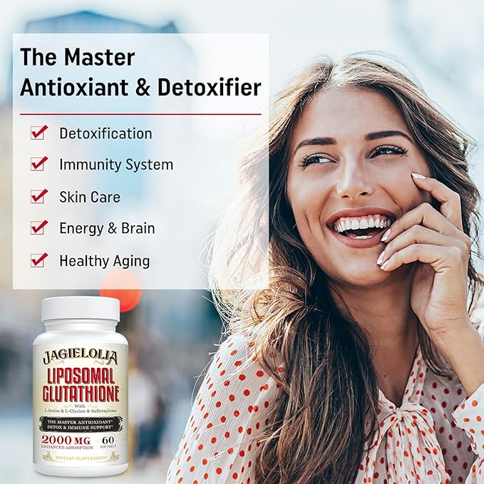 Liposomal Glutathione 2000 mg with L-Serine, L-Glycine & Sulforaphane – Active L-Glutathione Unique Formulation to Enhance Absorption - Master Antioxidant, Detoxifying & Immune | 120 Softgels