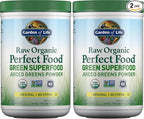 Garden of Life Super Greens Powder Smoothie & Mix, Probiotics & Digestive Enzymes, Organic Superfoods Nutrition Fruit and Vegetables for Women & Men Energy, Original, 60 Servings, (Pack of 2)