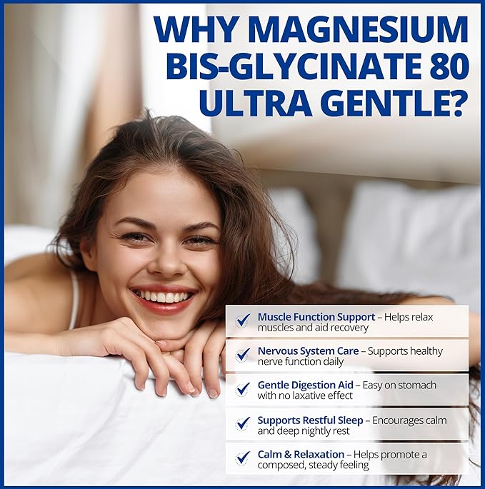 CanPrev Magnesium Biglycinate Chelated 80mg Ultra Gentle 120 V-Caps 120-Day Supply - Support Muscle Function, Bone Strength & Relaxation, Pure Magnesium Bisglycinate Formula, Promote Comfort & Balance