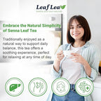 LeafLea 120 Senna Tea Bags – Pure Senna Herbal Laxative Tea, Naturally Supports Constipation Relief & Digestive Cleanse, Caffeine-Free, No Sugar, No Gluten, Non-GMO, Vegan, Individually Wrapped