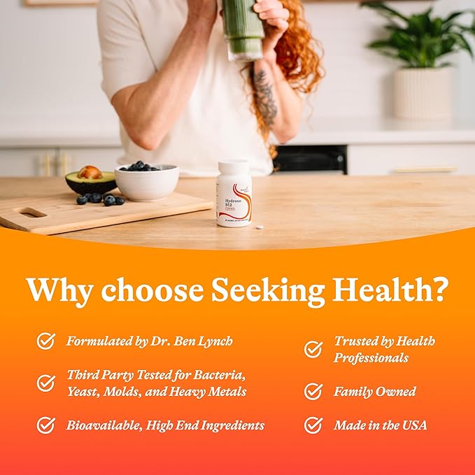 Seeking Health Hydroxo B12 - Vitamin B Supplement for Energy Support - Supplement with Folate to Support Methylation & Homocysteine Levels - 2000 mcg, 60 Lozenges