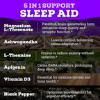 Black Forest Ashwagandha Magnesium Sleep Aid (6-in-1) - Magtein Magnesium L-Threonate, L-Theanine, Apigenin Supplement for Sleep 3 Enhanced with (Ashwagandha L theanine & Vitamin D)