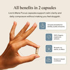 Real Mushrooms Lion’s Mane Calm Capsules (90 Count) – 400mg Organic Lions Mane Fruiting Body Extracts, 200mg Organic Reishi, 200mg AlphaWave L-Theanine for Calm Clarity & Relaxed Alertness, 90ct