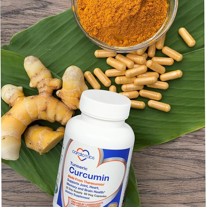 Curcumin from Theracurmin (600mg) - Joint, Heart, Memory & Brain Supplement, Highly Absorbable Curcumin Supplements, 60 Vegetarian Curcumin & Turmeric Capsules, 30-Day Supply