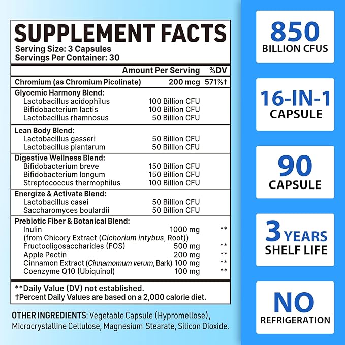 Probiotics for Men, Advanced 50+ Mens Probiotic, Comprehensive Gut & Energy Support with 850 Billion CFU, 1800mg Prebiotics Fiber – Tailored Wellness Mens probiotics for Gut Health Over 50, 360 Caps