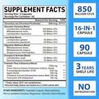 Probiotics for Men, Advanced 50+ Mens Probiotic, Comprehensive Gut & Energy Support with 850 Billion CFU, 1800mg Prebiotics Fiber – Tailored Wellness mens probiotics for gut health over 50, 90 Capsule