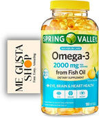 Spring Valley Omega 3 Fish Oil Maximum 2000mg 180 Softgels + me Gusta Sticker