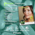biophix NAD+ Liposomal Supplement for Women & Men - 1000 mg per Serving - Nicotinamide Riboside, Micronized Resveratrol & Quercetin Complex - 100 Veg Capsules - Non-GMO, Gluten-Free, cGMP Certified