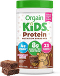 Orgain Kids Protein Powder Shake Mix, Chocolate Brownie - 8g Grass-Fed Dairy Protein, 4g Fiber, 23 Vitamins & Minerals, Gluten Free, No Soy Ingredients, Adds Healthy Nutrients to Kids Snacks, 1lb