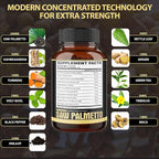 11in1 Saw Palmetto Capsules with Ashwagandha, Turmeric, Tribulus, Maca, Green Tea, Ginger, Holy Basil & More - Healthy Prostate & Hair Support - 180 Count 6-Month Supply