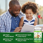 Iron Supplement Gummies for Kids - with Calcium, Zinc, Kids Multivitamin with Iron Gummies - Immune Support, Blood Builder & Energy Support for Iron Deficiency, Anemia, Apple & Kiwi Flavor, 60 Count