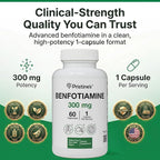 PRISTINE'S Benfotiamine 300mg High Bioavailability Nerve Support Supplement - 60 Day Supply - Fat Soluble Vitamin B1 Supplements - Vegan - Non-GMO