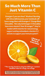Emergen-C Chewable Vitamin C 1000mg, With B Vitamins And Antioxidants Tablet (40 Count, Orange Blast Flavor), Dietary Supplement