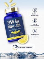 Carlyle Fish Oil 3000mg | 900mg Omega 3 | 90 Softgels | Lemon Flavor | Non-GMO and Gluten Free Supplement
