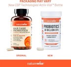 NatureWise Max Probiotics for Women & Men - 30 Billion CFU 18 Strains With Prebiotics - For Gut & Digestive Health - Delayed-Release Capsules, Gluten Free - 60 Capsules[2-Month Supply]