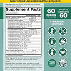Vital Planet - Vital Flora Men Over 55 Daily Probiotic, 60 Billion CFU, Diverse Strains, Organic Prebiotics, Immune Support, Digestive Health Shelf Stable Probiotics for Men, 30 Capsules