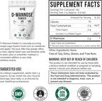 D-Mannose Powder Quick Dissolve Pure Premium Mannose Supplement Essential Powder for Supports Urinary Tract and Bladder Quick Water Soluble Formula for Drinks and Smoothies Vegan Zero-Additives, 370g