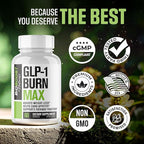 GLP-1 Burn MAX | Weight Loss Pills for Women & Fat Burner for Men + Appetite Suppressant & Energy Supplement | 3rd Party Tested Formula | 5 Powerful Ingredients - 60 Capsules to Lose Weight