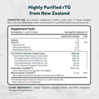Naturalis Ultra rTG Omega 3 Fish Oil 1800mg from Wild New Zealand Tuna | IFOS Certified & Sustainably Sourced | Full Spectrum Omega3s EPA, DHA & DPA | 180 Softgels