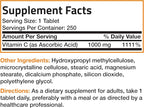 Bronson Vitamin C 1000 mg Sustained Release Premium Non-GMO Ascorbic Acid, 250 Tablets
