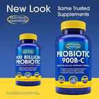 Nutrition Essentials Probiotics for Women and Men - with Lactase Enzyme and Prebiotic Fiber for Digestive Health - 80 Percent + More Potent Supplement for Gut Health Support - Vegan Formula