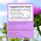 Herb Pharm Milk Thistle Seed Extract w/140 mg Silymarin for Liver Support - 60 Vegetarian Capsules