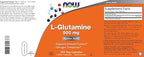 Now L-Glutamine 500mg 300 Veg Capsules (Pack of 2) - Non-GMO Supplement - Vegan Lglutamine 500 mg Caps