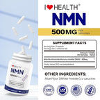 NMN 500MG Per Capsule – High Purity 99.9% NMN, NAD+ Support for Cellular Energy & Healthy Aging, 60 Capsules, Third-Party Tested, cGMP Made in USA