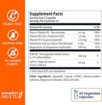 NIAM Laboratorios Ashwagandha KSM-66 & Saffron Supplement | Stress Relief, Mood & Emotional Balance | Vitamin B & Magnesium | Natural Pills for Mental Relaxation | 30 Capsules | AnimaFort Multi